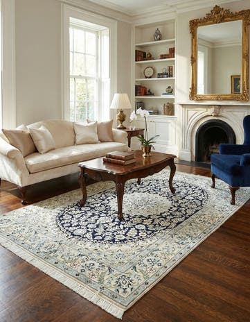 5' 2 x 8' 3 Hand Knotted Nain Persian Rug