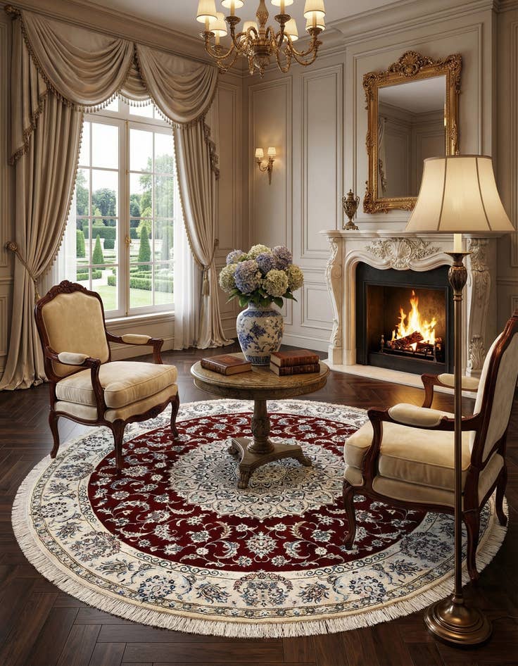 Detail image of 7' 1 x 7' 3 Nain Round Rug