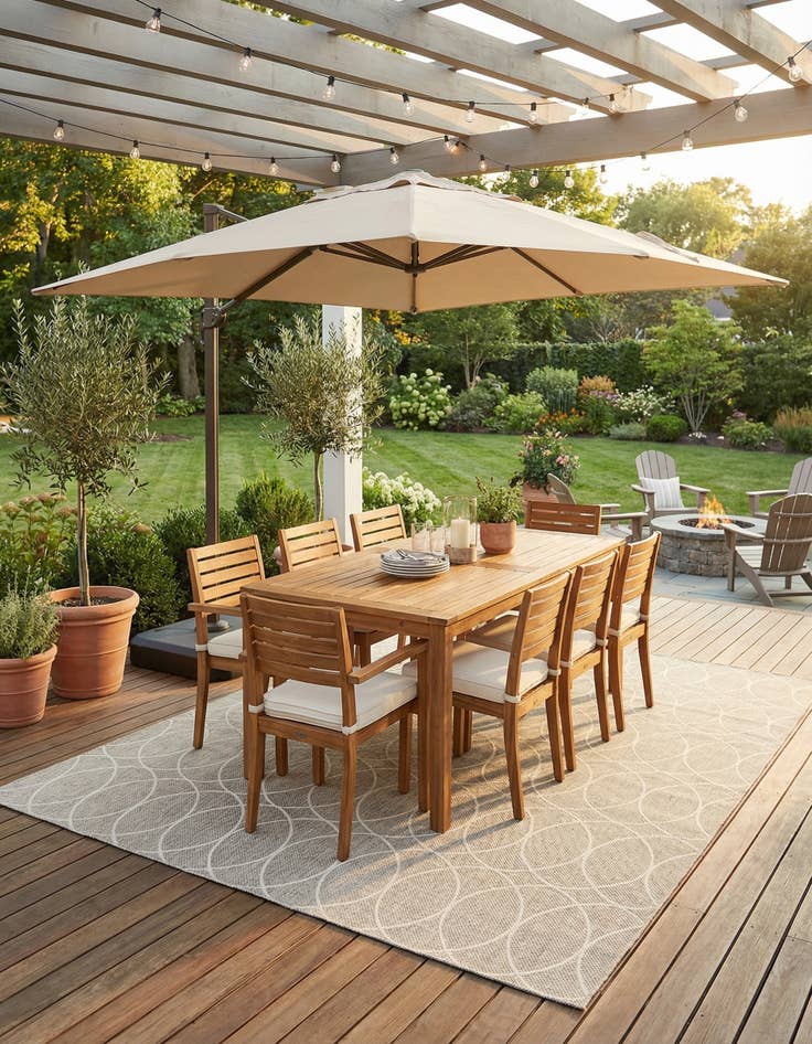 Detail image of 10' x 14'  Washable Trellis Indoor / Outdoor Rug