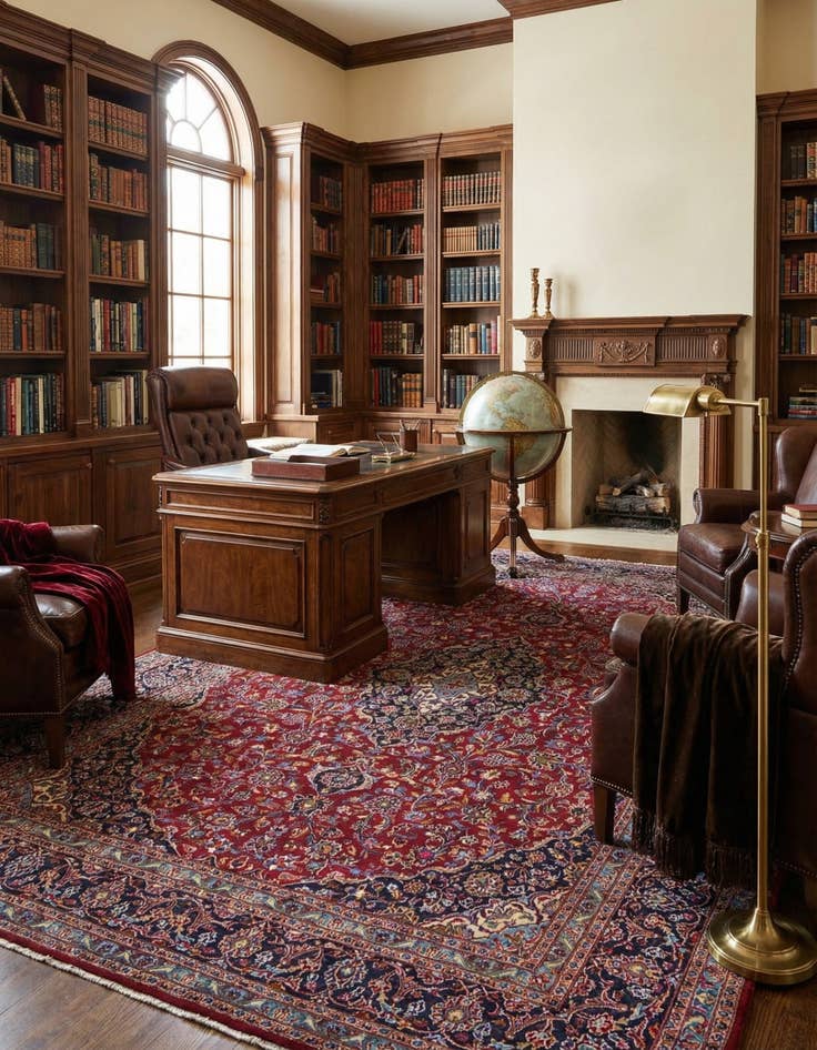 Detail image of 9' 9 x 12' 6  Hand Knotted Mashad Persian Wool Rug