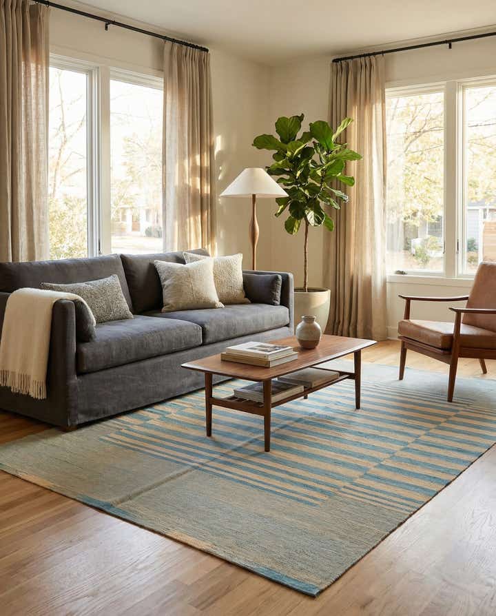 5' 6 x 7' 6 Hand Woven Kilim Modern Wool Rug