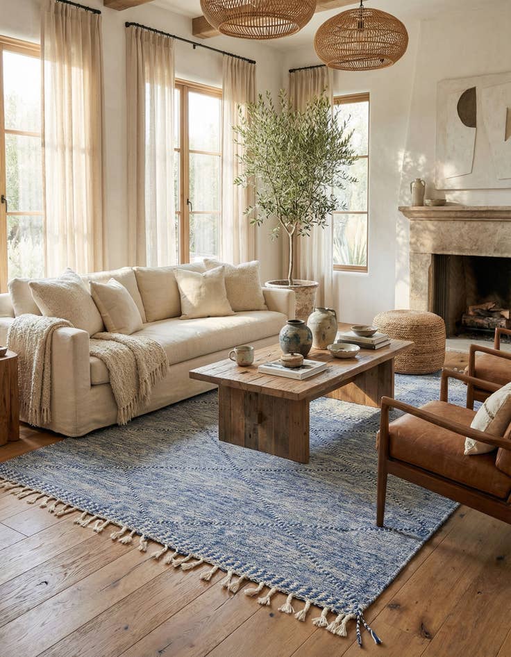 Detail image of 6' 3 x 10' 5  Hand Knotted Moroccan Wool Rug