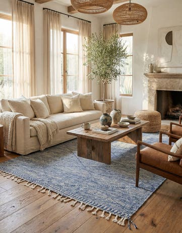 6' 3 x 10' 5 Hand Knotted Moroccan Wool Rug