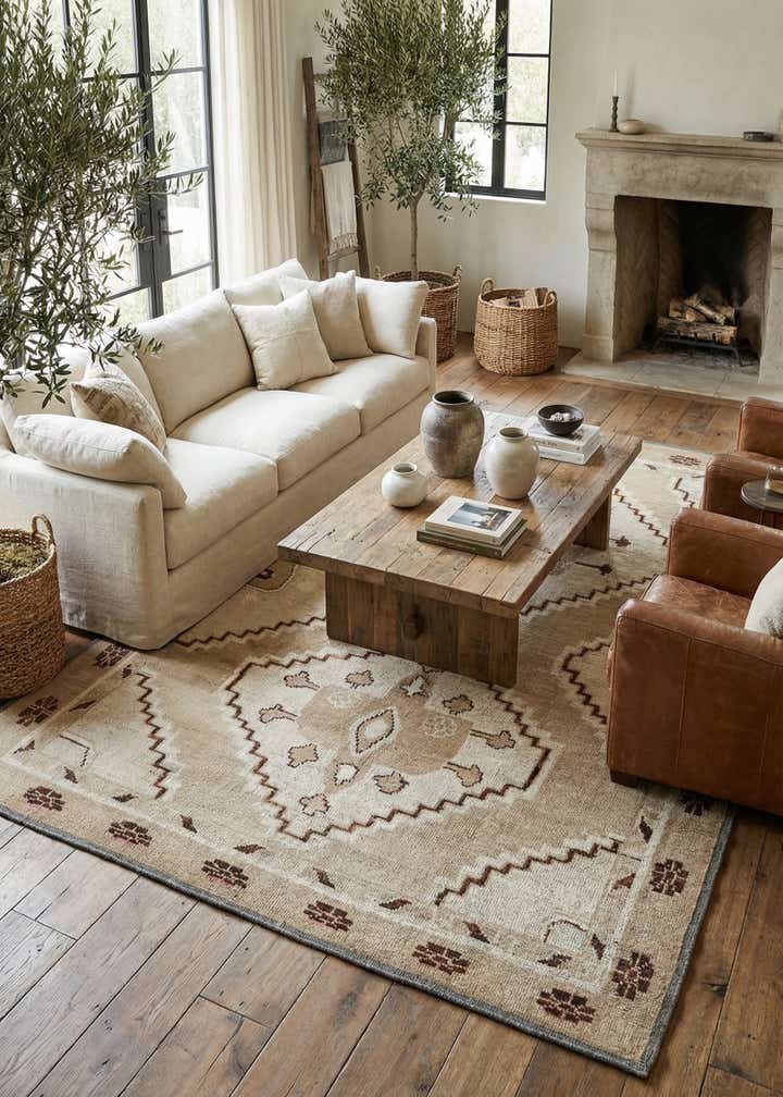 9' x 12' 1 Hand Knotted Moroccan Wool Rug