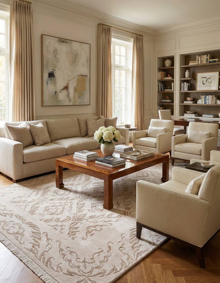 Detail image of  6' 10 x 9' 7  Hand Knotted Darya Wool Rug