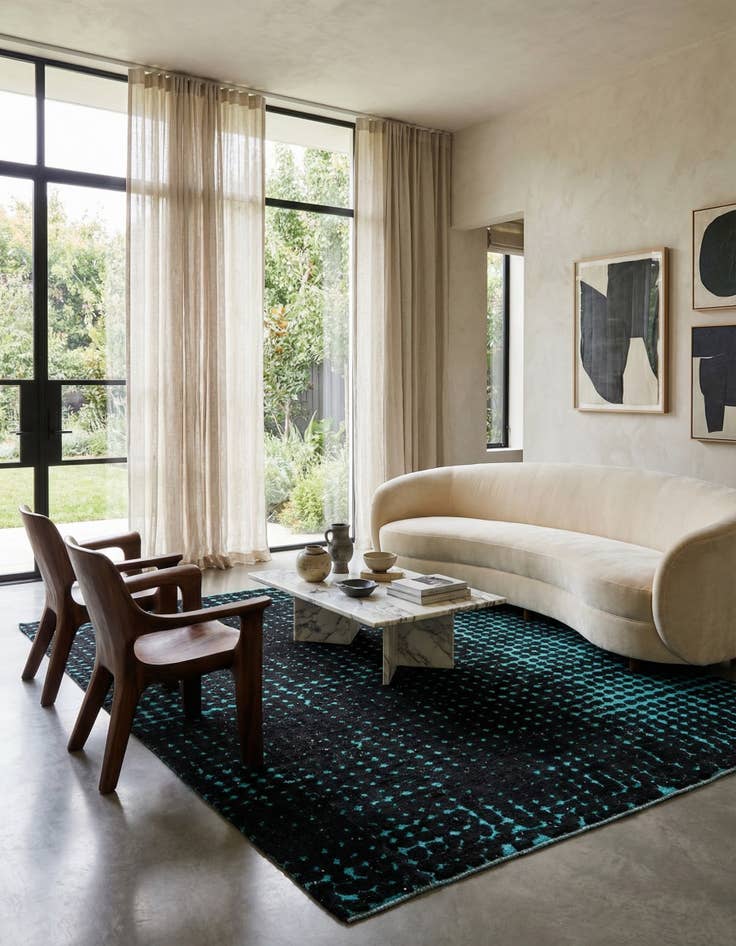 Detail image of  7' 9 x 9' 9  Hand Knotted Darya Wool Rug