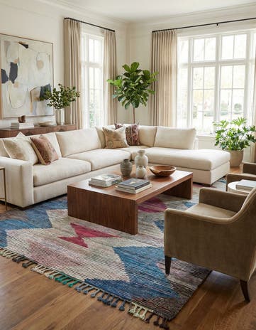9' x 12' 5 Hand Knotted Moroccan Wool Rug