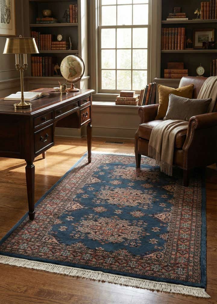 4' 2 x 5' 10 Hand Knotted Bokhara Oriental Wool Rug