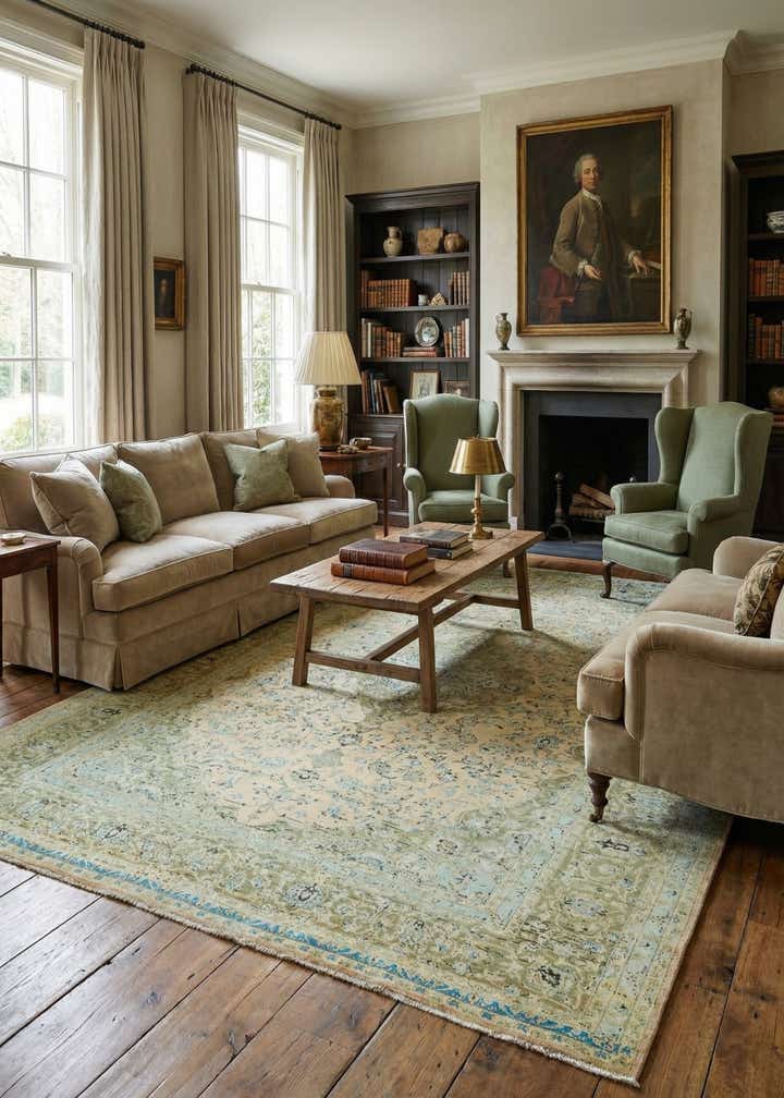 9' 10 x 13' 2 Hand Knotted Kashan Persian Wool Rug