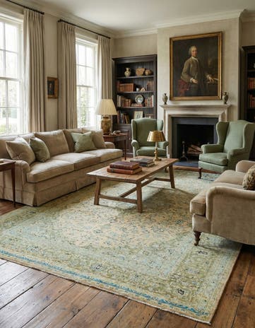 9' 10 x 13' 2 Hand Knotted Kashan Persian Wool Rug