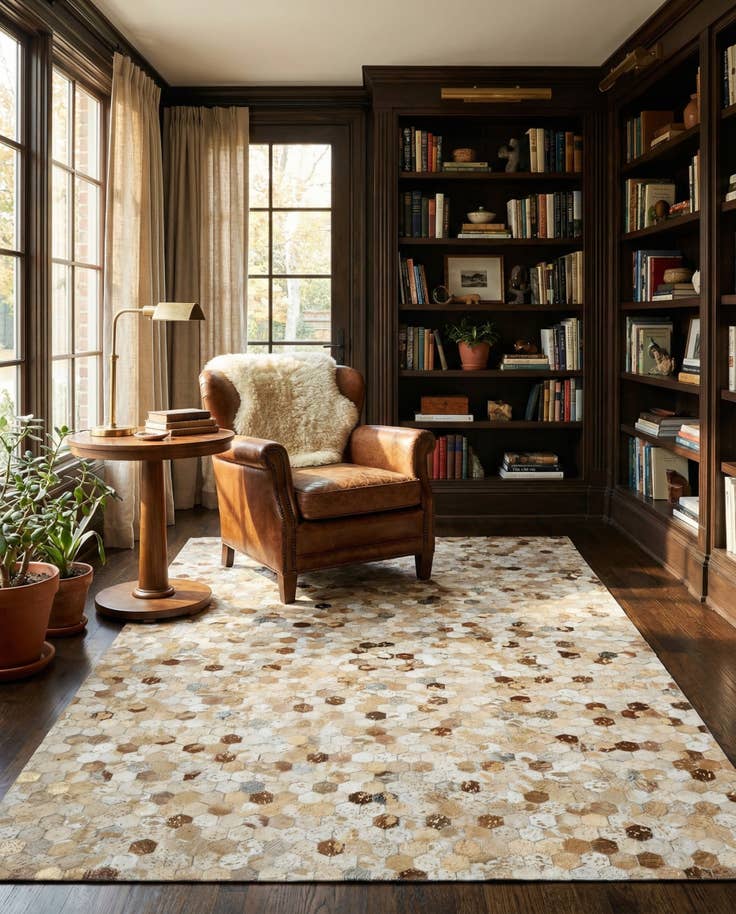 Detail image of 5' 2 x 8' 2 Cowhide - Patchwork Rug