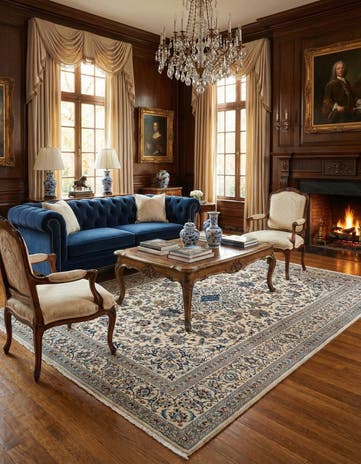 8' 6 x 12' 1 Hand Knotted Nain Persian Rug