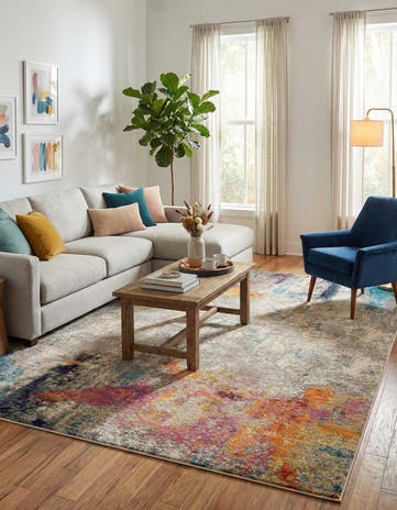 Beige Washable Theia Rug