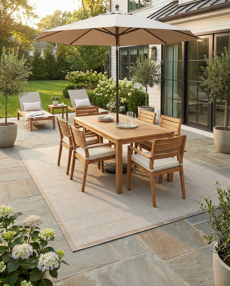 Detail image of 9' x 12' Easy-Clean Border Indoor / Outdoor Rug