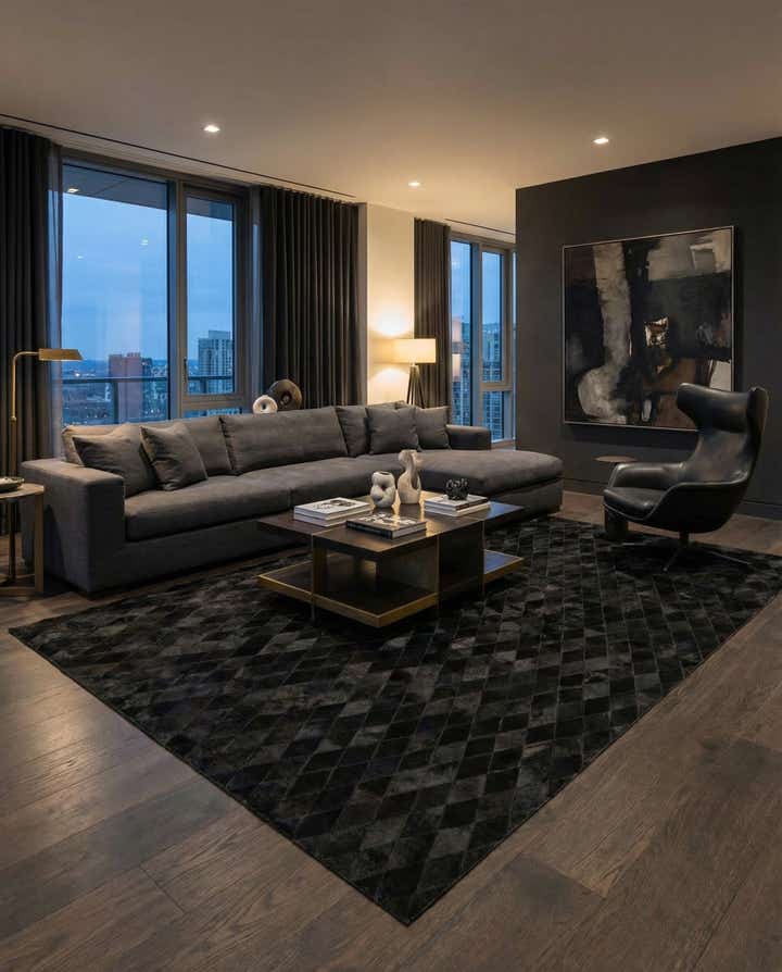 6' 5 x 9' 9 Cowhide Stocks Rug