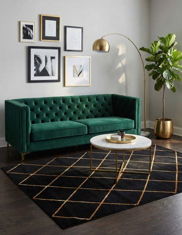 Black and Gold Vogue Geo Rug