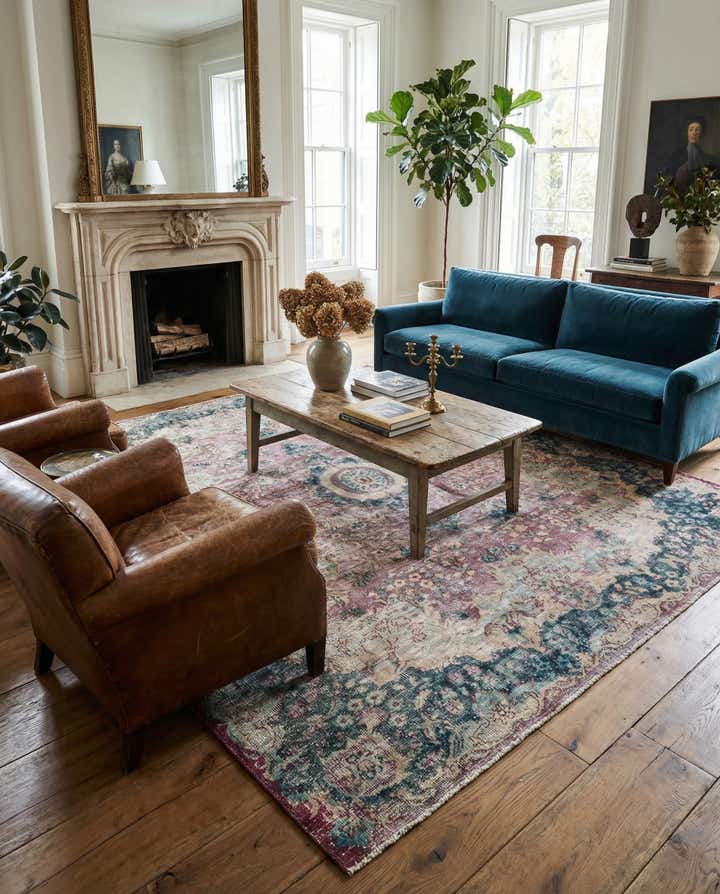 6' 6 x 9' 3 Hand Knotted Ultra Vintage Persian Wool Rug