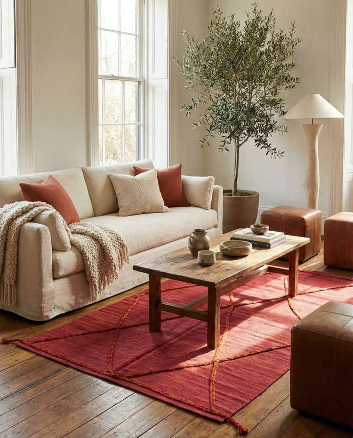 3' 6 x 4' 11 Hand Woven Kilim Modern Wool Rug