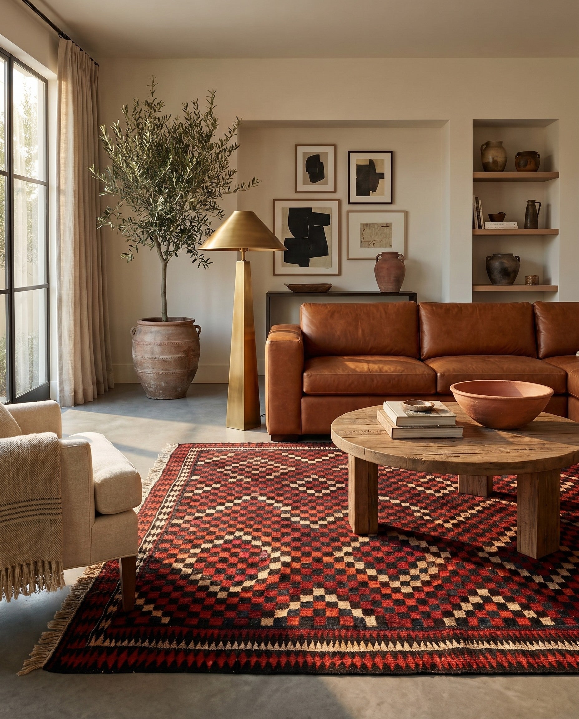 5' x 8' 7 Hand Woven Kilim Fars Wool Rug