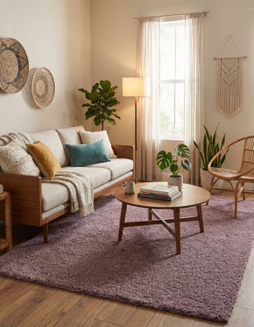 Mauve Studio Solid Shag Rug