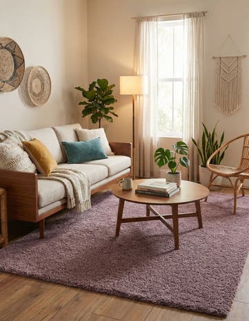 Mauve Studio Solid Shag Rug
