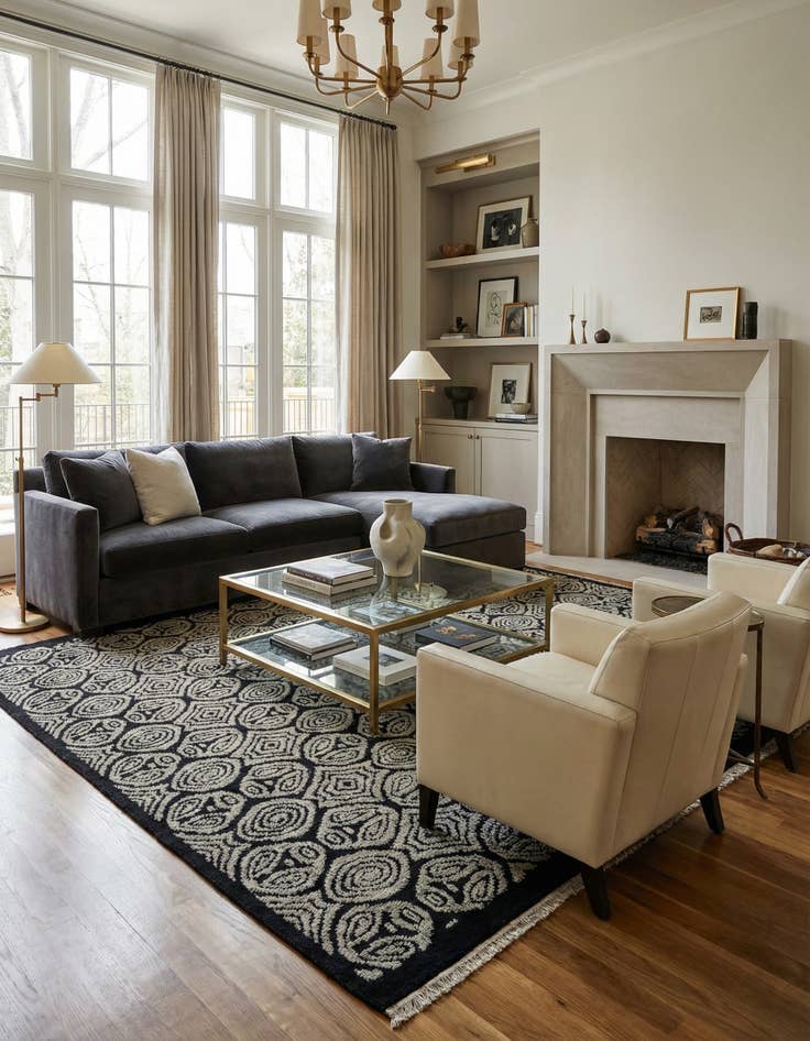 Detail image of 8' 4 x 10' 3  Hand Knotted Darya Wool Rug