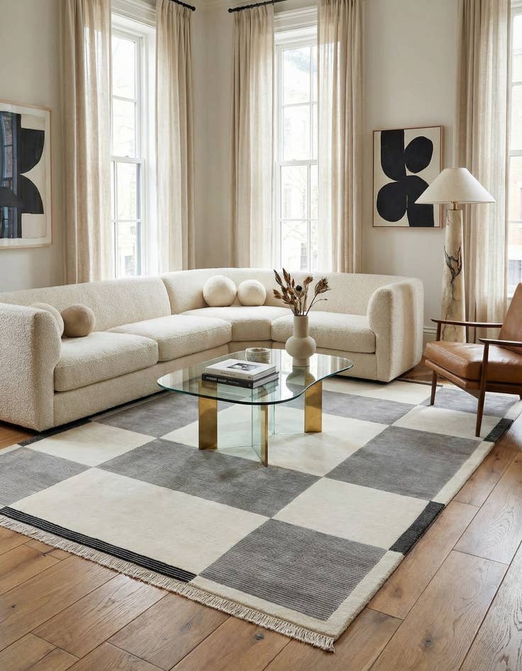 Detail image of 6' 6 x 9' 10  Hand Knotted Darya Wool Rug