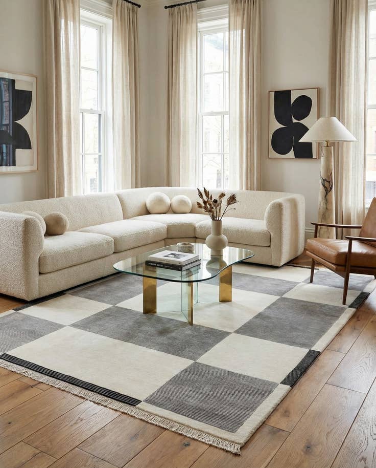 Detail image of 6' 6 x 9' 10 Hand Knotted Darya Wool Rug