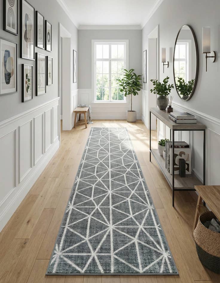 Detail image of  3' x 19' 8 Lattice Trellis Runner Rug