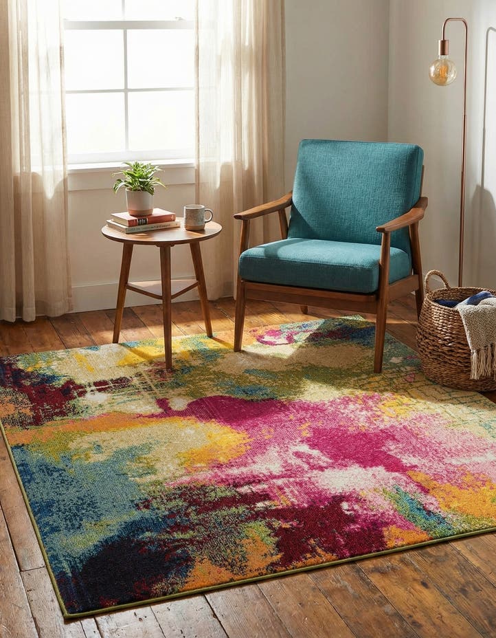 5' 3 x 5' 3 Washable Hyacinth Square Rug