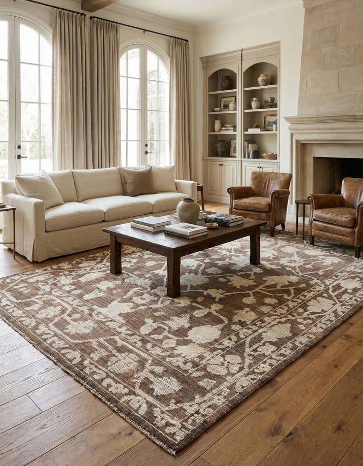 Detail image of 9' 1 x 13' Hand Knotted Oushak Wool Rug
