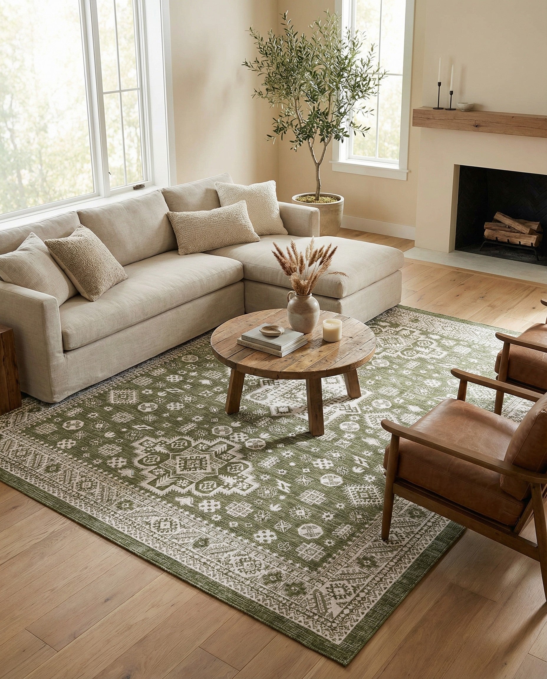 10' x 13' Easy-Clean Aztec Indoor / Outdoor Rug