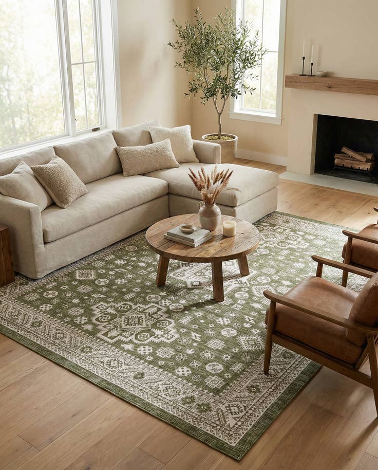 Detail image of 10' x 13' Easy-Clean Aztec Indoor / Outdoor Rug