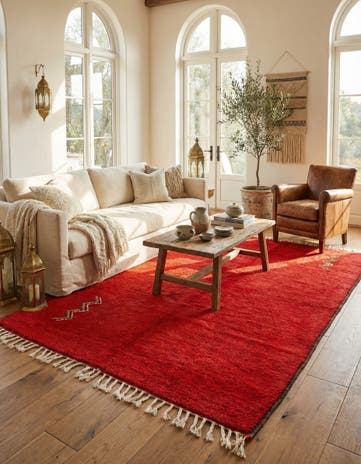 5' 8 x 8' 2 Hand Knotted Moroccan Wool Rug