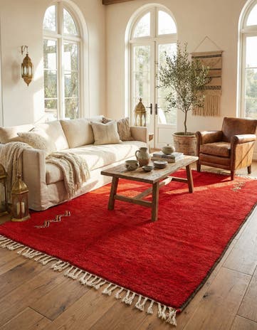 5' 8 x 8' 2 Hand Knotted Moroccan Wool Rug