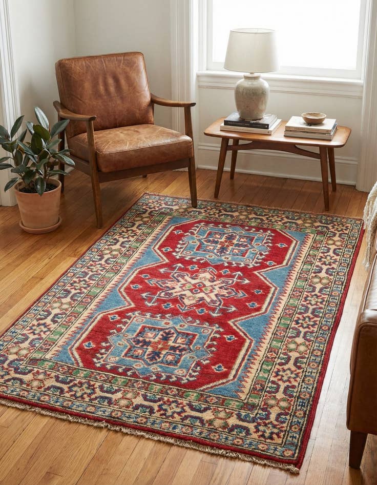 Detail image of 2' 8 x 4' 1  Hand Knotted Kazak Rug