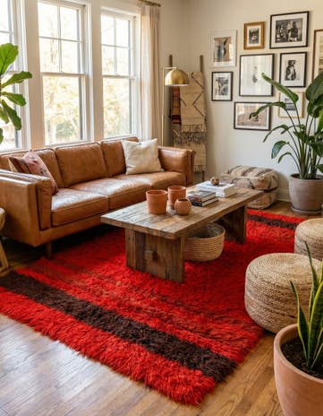 4' 8 x 6' 6 Hand Knotted Moroccan Wool Rug