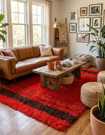 4' 8 x 6' 6 Hand Knotted Moroccan Wool Rug