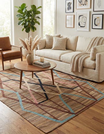 6' x 7' 8 Hand Woven Kilim Modern Wool Rug