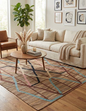 6' x 7' 8 Hand Woven Kilim Modern Wool Rug
