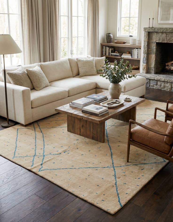 Detail image of 8' x 10'  Hand Knotted Darya Wool Rug