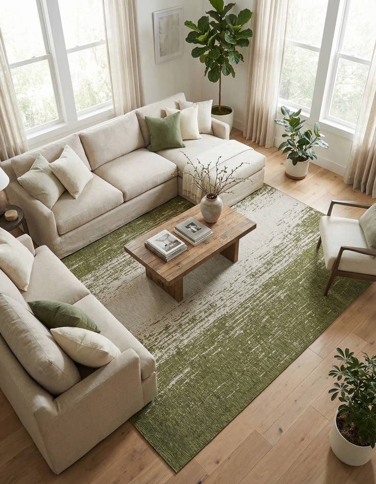 Detail image of 13' x 13'  Washable Modern Indoor / Outdoor Square Rug