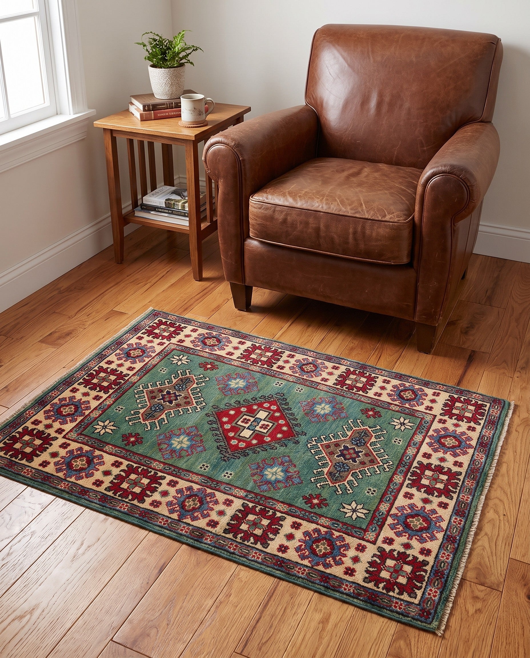 2' 9 x 4' Hand Knotted Kazak Rug