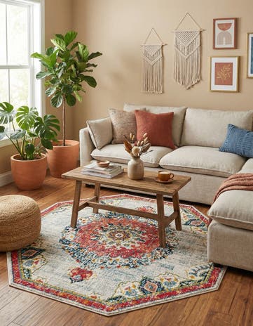 Ivory Madeline Octagon Rug