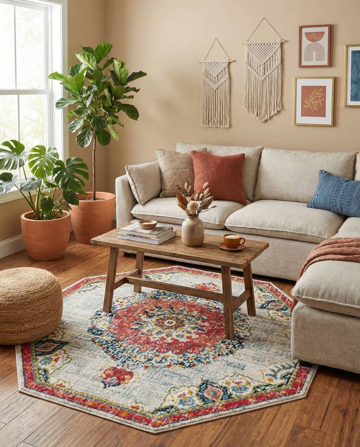 Detail image of 7' 10 x 7' 10 Madeline Octagon Rug