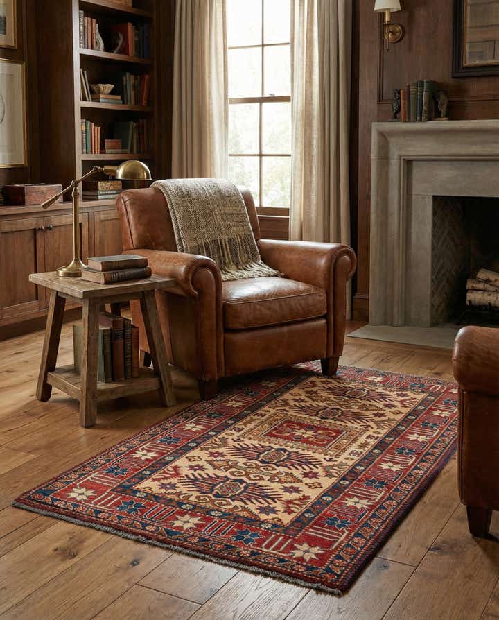 3' 4 x 5' 5 Hand Knotted Kazak Wool Rug