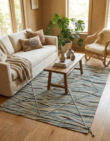 4' 8 x 6' Hand Knotted Moroccan Wool Rug