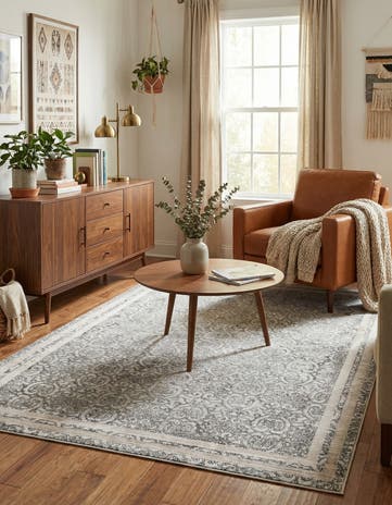 Gray New Vintage Rug
