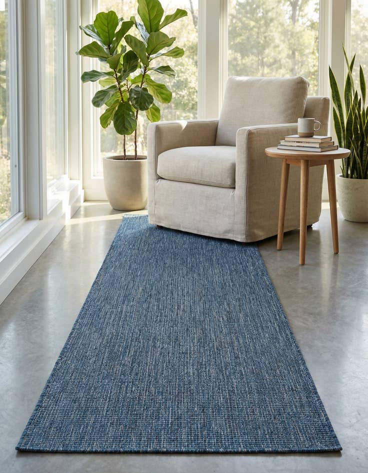 Detail image of 2' 7 x 12'  Washable Solid Indoor / Outdoor Runner Rug
