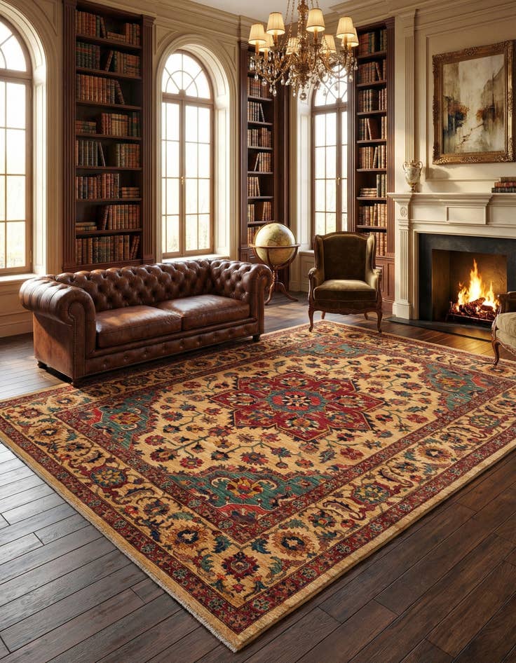 Detail image of 7' 4 x 9' 4 Serapi Wool Rug